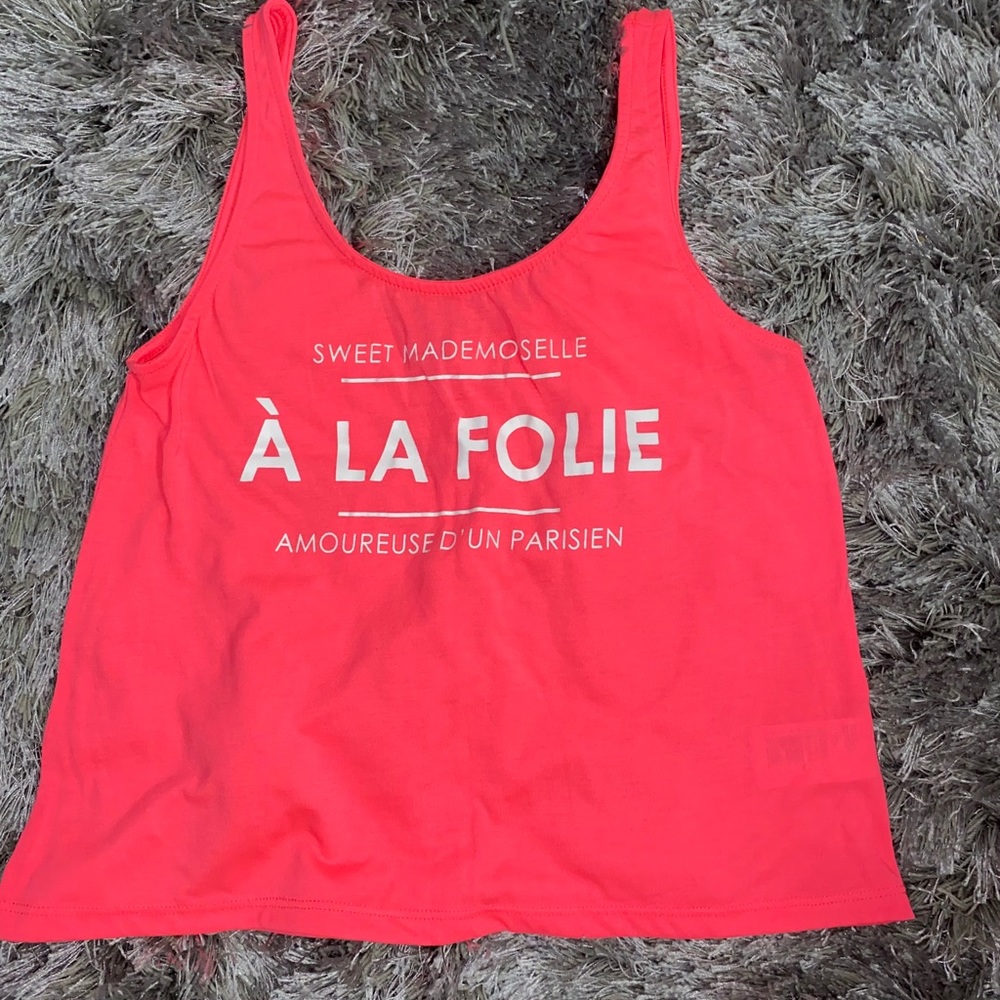 H&M Bright Pink Tank Top Crop Top. Size S.